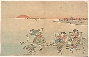Three Water Carriers at the Shore by Katsukawa Shunkō