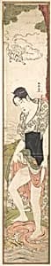 Young Woman Washing Clothes in the River by Katsukawa Shunchō