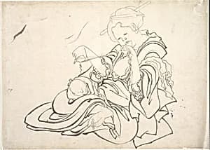 A Woman and Baby by Katsushika Hokusai