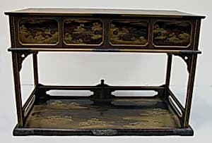 Table with Design of Pines at the Shore by Unknown Artist