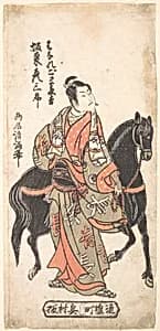 Bando Hikosaburo as Hanaregoma Chokichi Holding His Black Horse by Torii Kiyomitsu