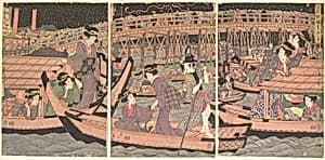 Cooling Off at Ryogoku in Edo by Kikugawa Eizan