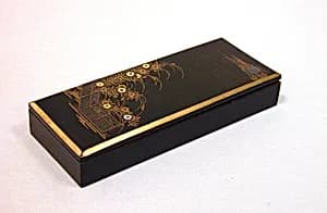 Writing Box with Design of Wild Pink by Fence by Unknown Artist