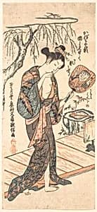 Woman In Loosened Kimono Coming From the Bath by Okumura Masanobu