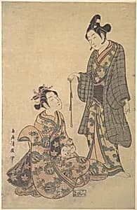 Woman Seated Holding a Cat by Torii Kiyohiro