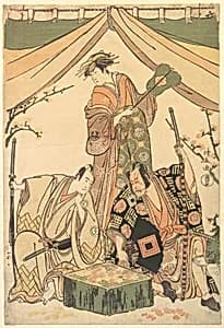 Scene of the Drama "Oakinai Hiru-ga-Koshima" by Torii Kiyonaga