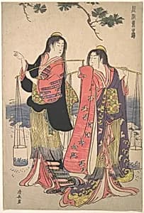 The Salt Maidens Murusame and Matsukaze by Torii Kiyonaga