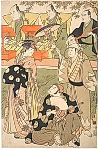 Theatrical Scene, with Musicians by Torii Kiyonaga