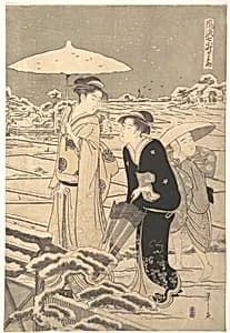 Kayoi Komachi, from the series "Seven Elegant Episodes of the Poet Komachi" (Fūryū nanakomachi kayoi) by Chōbunsai Eishi