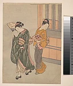 The Clear-day Mountain Wind of the Fan by Suzuki Harunobu