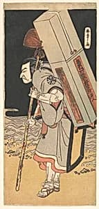 The actor Nakamura Nakazo as a rokuju-rokubu (pilgrim to Buddhist temple) by Katsukawa Shunshō　勝川春章