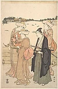 A Young Samurai and Three Women by Katsukawa Shunzan