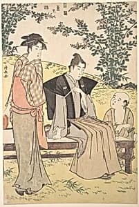 Viewing the Bush Clover at Hagidera by Torii Kiyonaga