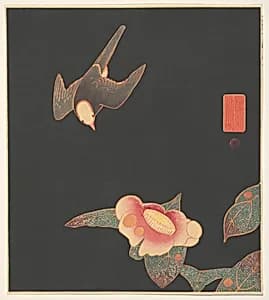 Swallow and Camellia by Itō Jakuchū