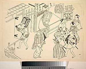 A Number of People in the Street Going about Various Affairs by Okumura Masanobu