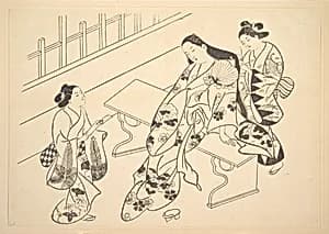 A Kamuro is Shown Bringing a Love Letter to Her Mistress by Okumura Masanobu
