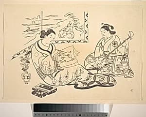 Two Women Seated in a Parlor by Okumura Masanobu
