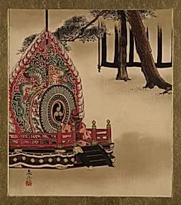 Lacquer Paintings of Various Subjects: Drum for Gagaku Dance by Shibata Zeshin