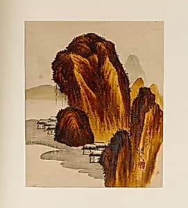 Village among Rocks by Shibata Zeshin
