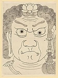 Mask of Fudō Myōō by Katsushika Hokusai