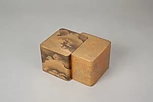 Incense Box with Designs of Pines Along the Shore and Young Pines by Unknown Artist
