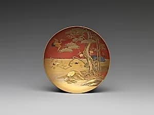 One of a Pair of Wine Cups (Sakazuki) with Mount Hōrai by Unknown Artist