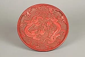 Tray with Design of Dragons in Waves by Unknown Artist