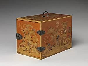 Cabinet with Design of Pine, Bamboo, and Cherry Blossom by Unknown Artist