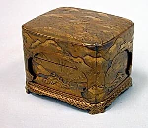 Incense Box with Design of Maple and and Mountain Scenery by Unknown Artist