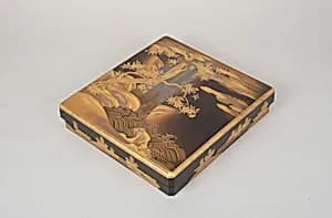 Writing Box with Design of a Cherry Tree and Waterfall by Unknown Artist
