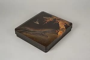 Writing Box with Design of Bird in Flight and a Stream by Tatsuke Takanori