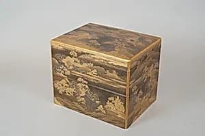 Box for Incense Utensils with Cherry Blossoms in a Landscape by Unknown Artist