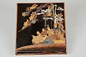 Writing Box with Design of Six Poets under a Cherry Tree and a Pine by Unknown Artist