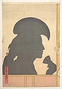 Silhouette Image of Kabuki Actor by Utagawa Yoshiiku