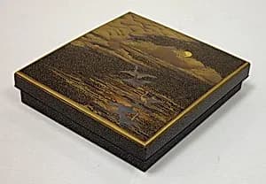 Writing Box with Flying Geese in the Autumn Night by Unknown Artist