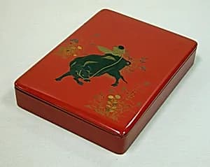 Writing Box with Design of Ox-Herding Boy Playing Flute by Unknown Artist