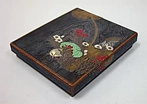Writing Box with Design of Wild Pink, Butterbar, and Bird by Ogawa Haritsu (Ritsuō)