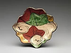Dish with Design of Maple Leaves in a Stream by Ogata Kenzan
