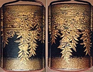Case (Inrō) with Design of Flowering Weeping Cherry Branches by Unknown Artist