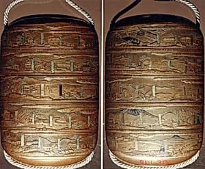 Case (Inrō) with Design of Fifty-Three Stations of the Tokaidō in Japan by Unknown Artist