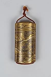 Case (Inrō) with Design of Flowering Cherry Trees Beside Winding River (obverse); Maple Trees in Autumn (reverse) by Unknown Artist