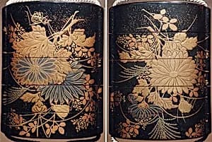 Case (Inrō) with Design of Insects beside Flowering Autumn Grasses by Unknown Artist