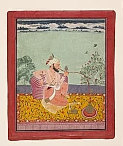 A Raja Smoking a Hookah by Unknown Artist