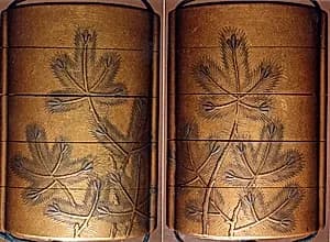 Case (Inrō) with Design of Young Pine Trees by Unknown Artist