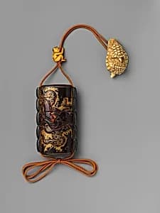 Inrō with Dragon among Clouds and Waves by Unknown Artist