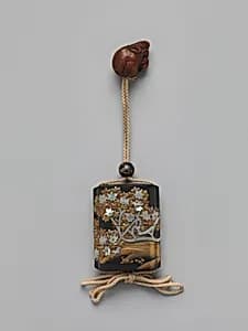 Case (Inrō) with Design of Maple Tree and Stream by Ogata Kōrin
