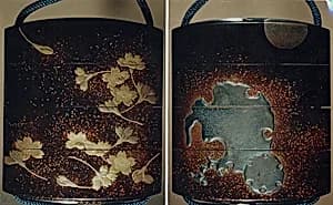 Case (Inrō) with Design of Scattered Cherry Blossoms (obverse); Snow Roundels (reverse) by Unknown Artist