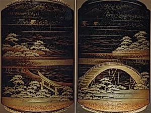Case (Inrō) with Landscape Design of Sumiyoshi Shrine by Kyūho
