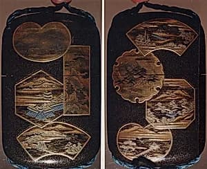 Case (Inrō) with Panels Depicting Eight Views of Lake Biwa (Ōmi Hakkei) by Unknown Artist