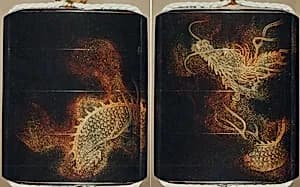 Case (Inrō) with Design of Dragons among Clouds by Unknown Artist
